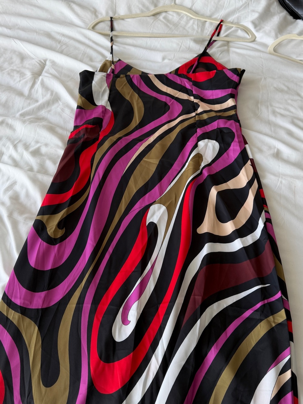 Emilio Pucci Khaki, Fuchsia & Black Swirl Maxi Slip Dress - Picture 4 of 5